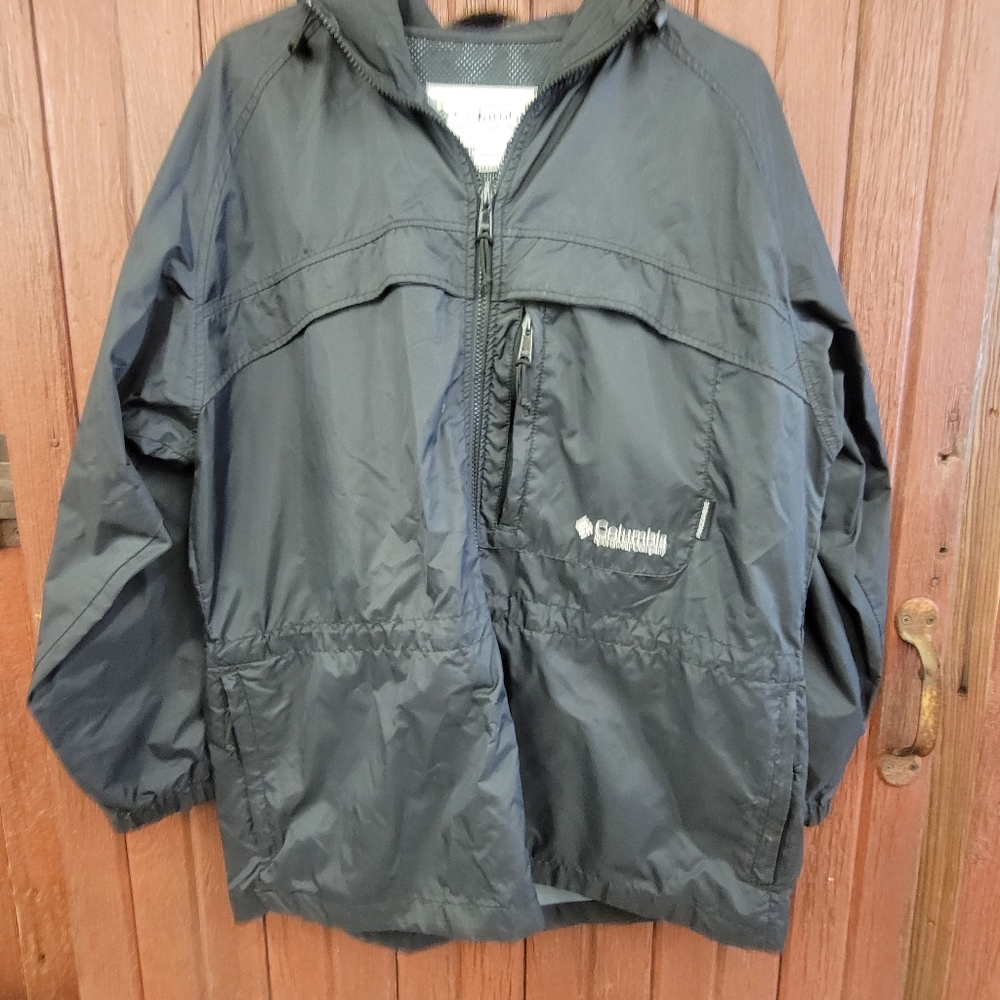 Columbia Black Hooded Windbreaker Jacket